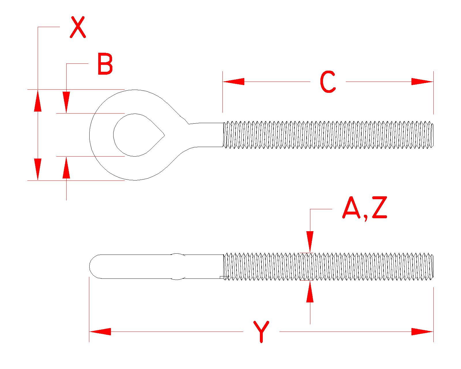 Stainless Steel Turnbuckle Eye, P0154-RE05, P0154-RE07, P0154-RE08, P0154-RE10, P0154-RE13, P0154-RE16, P0154-RE20, P0154-LE05, P0154-LE07, P0154-LE08, P0154-LE10, P0154-LE13, P0154-LE16, P0154-LE20, Line Drawing Stainless Steel Turnbuckle Eye, P0154-RE05, P0154-RE07, P0154-RE08, P0154-RE10, P0154-RE13, P0154-RE16, P0154-RE20, P0154-LE05, P0154-LE07, P0154-LE08, P0154-LE10, P0154-LE13, P0154-LE16, P0154-LE20, Line Drawing